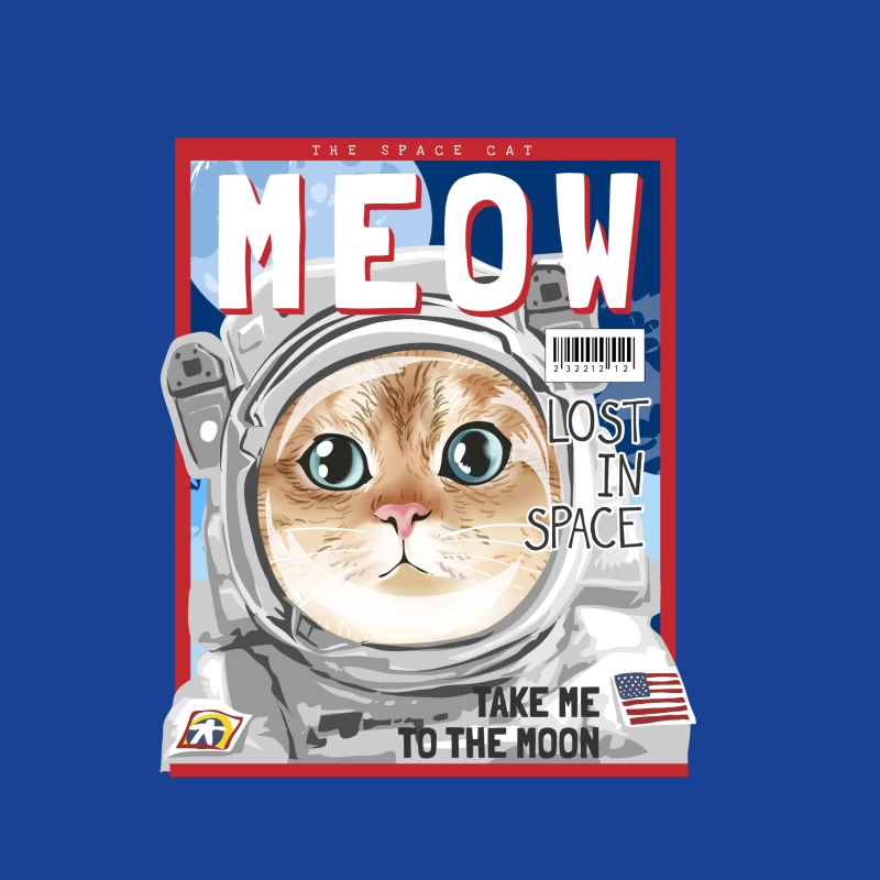 Weltraumkatze auf dem Titel des Magazins Herren T-Shirt