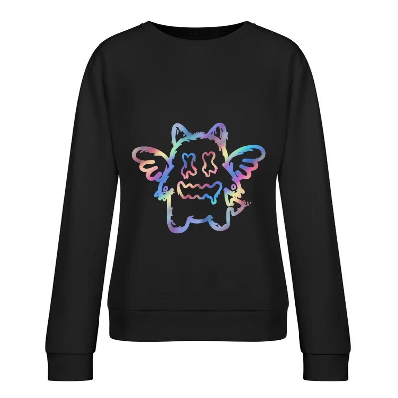 Buntes fliegendes Monster Damen Pullover Sweatshirt