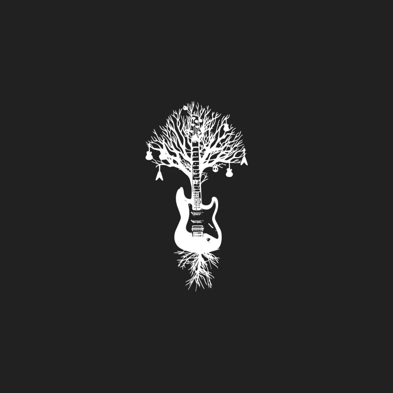 Nature Guitar White Tree Music Banksy Art Bucket Hat