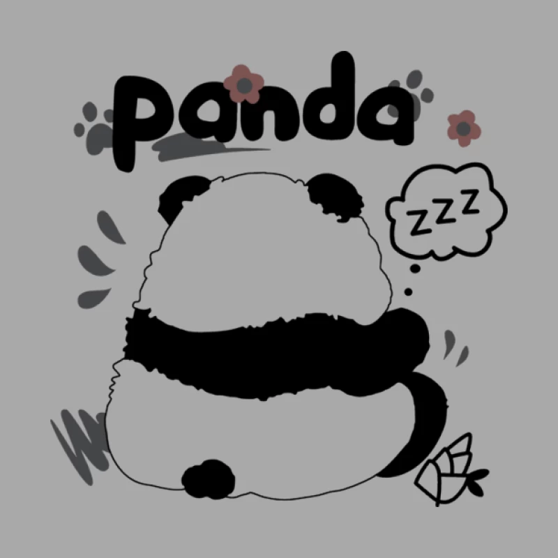 Schlafender Pandabär mit Blumen Herren Pullover Hoodie