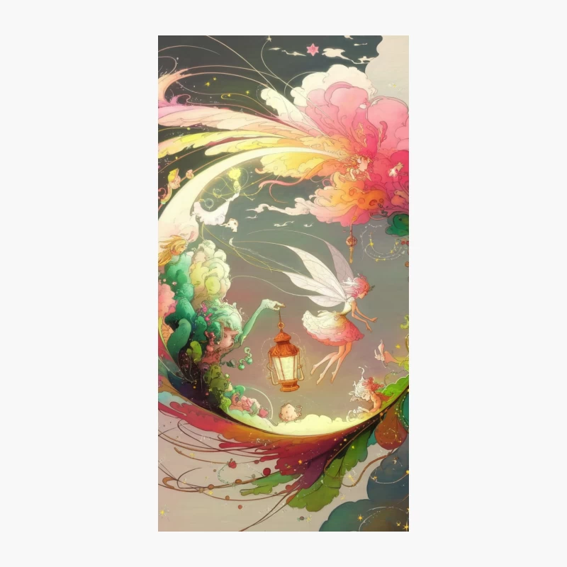 Whimsical Fairy's Magical Lantern in a Dreamy Floral Fantasy iPhone Case