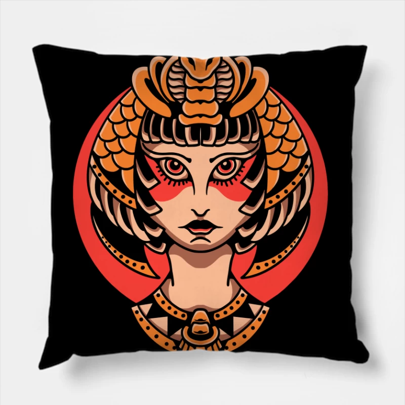 Fantasy Woman Illustration Throw Pillow