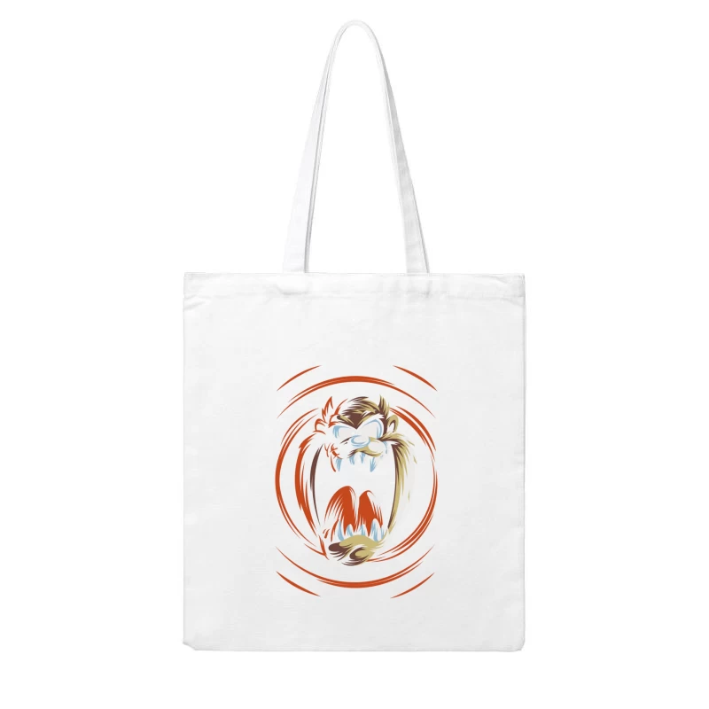 Angry Cartoon Character Illustration Cotton Tote Bag