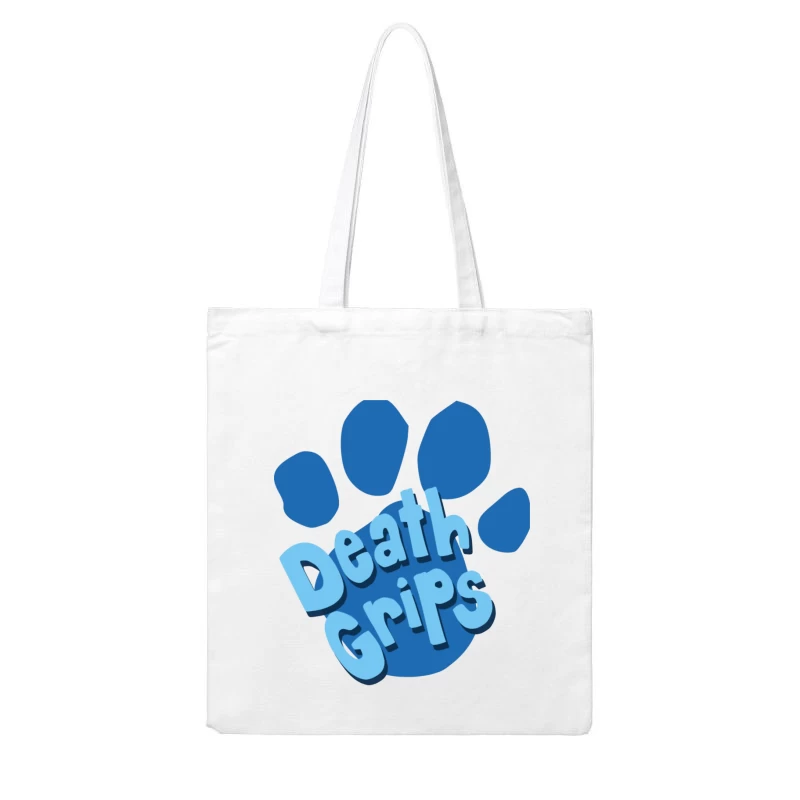 Death Grips Blue Paw Print Logo Design Cotton Tote Bag