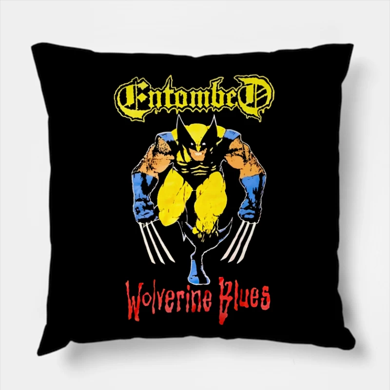 Entombed Wolverine Blues Throw Pillow