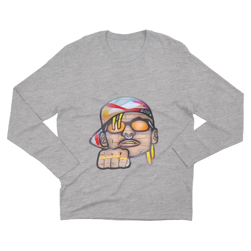 Art graffiti avec bandana et lunettes de soleil Homme Manches Longues T-Shirt