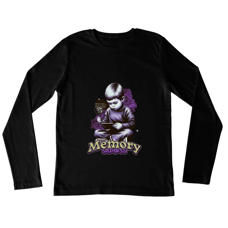 Nostalgic Memory and Sadness Artistic Illustration Female Long Sleeve T-Shirt