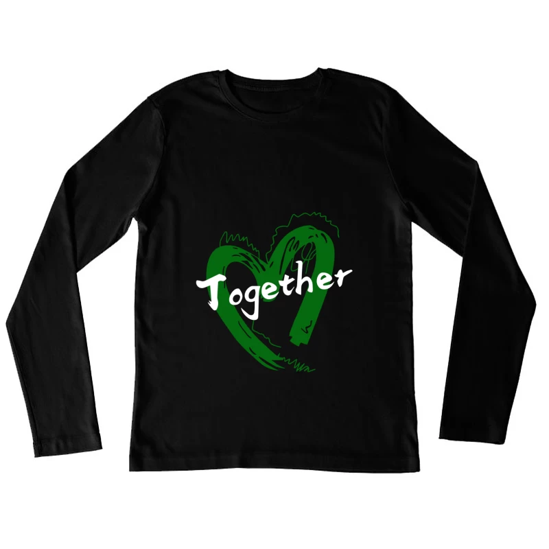 Zusammen Herz Kunst Damen Langarm T-Shirt
