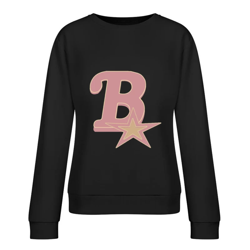 Rosa Buchstabe B mit Stern Damen Pullover Sweatshirt