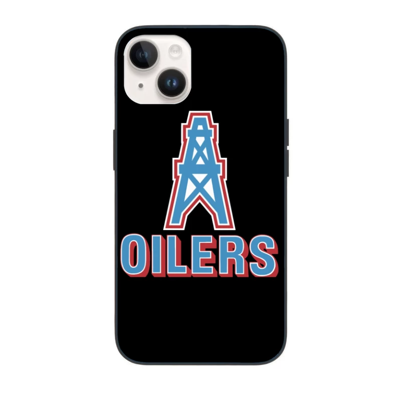 Houston Oilers Vintage NFL Team Logo with Oil Derrick Symbol iPhone Case