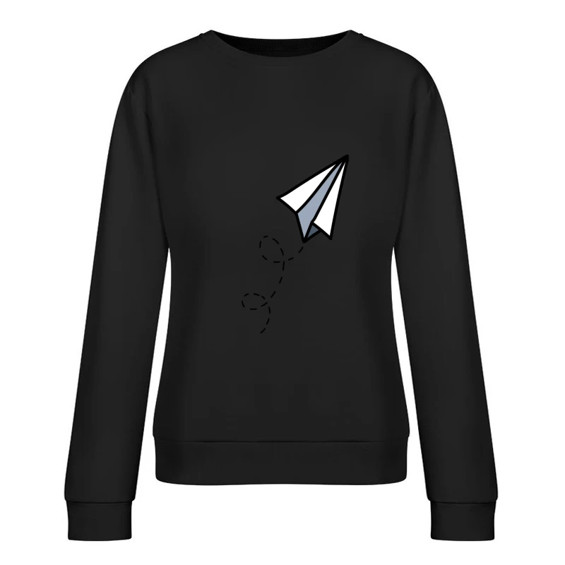 Avion en papier minimaliste Femme Sweat-shirt à enfiler