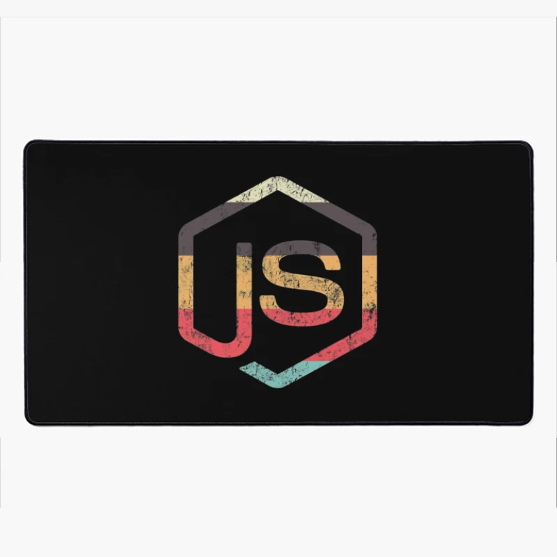 Vintage JavaScript Hexagonal Logo Design Desk Mat