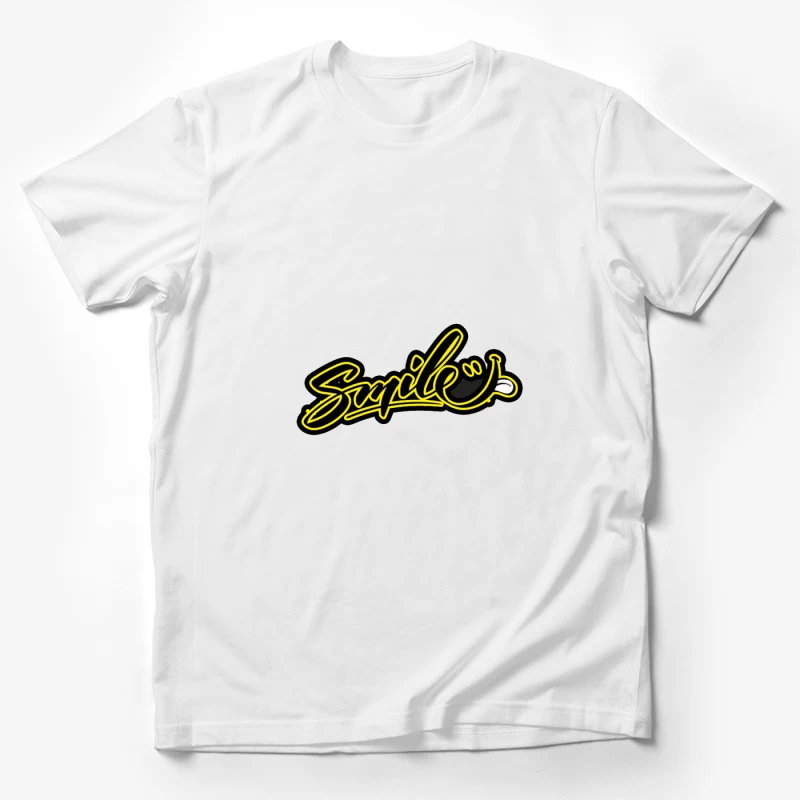 Modern Graffiti Art Design Featuring "Smile" Male T-Shirt