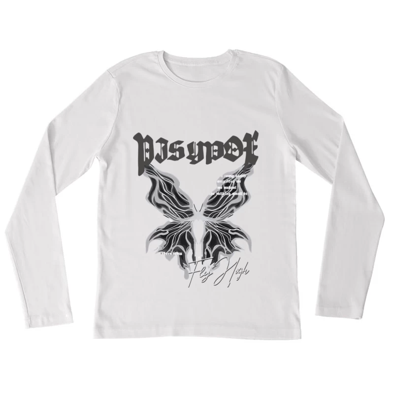 Psychedelische Butterfly Kunst Damen Langarm T-Shirt