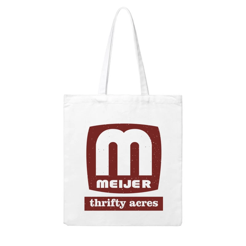 Vintage Meijer Thrifty Acres Retail Logo in Maroon Cotton Tote Bag