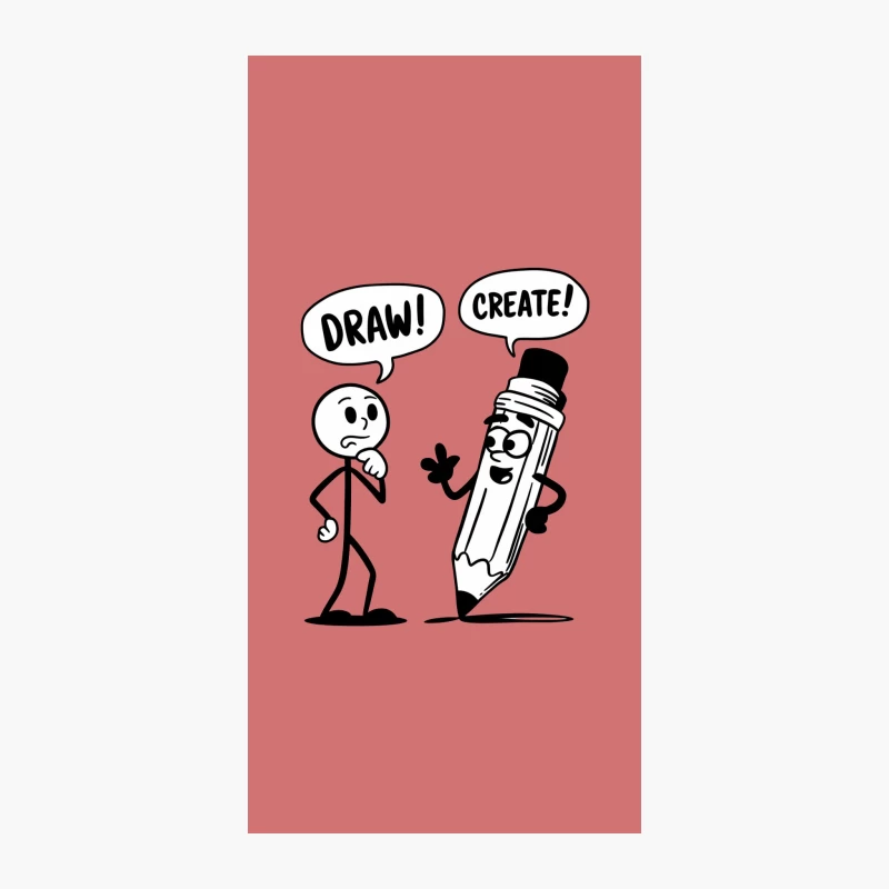 Creative Stick Figure and Pencil Character Inspiring to Draw iPhone Case