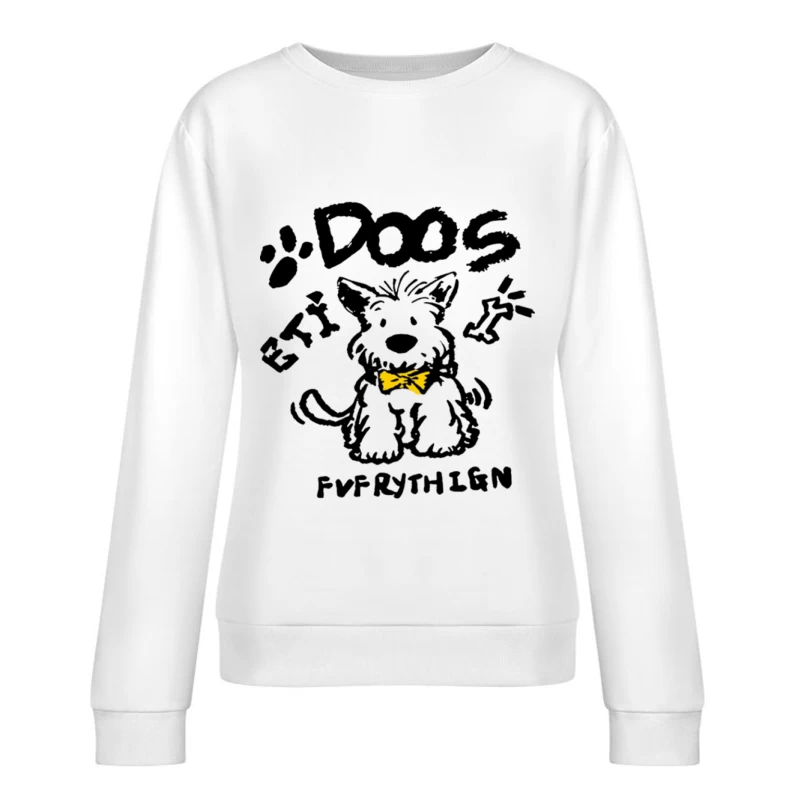 Niedlicher Hund mit Fliege Damen Pullover Sweatshirt