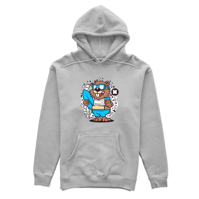 Castor surfeur avec lunettes Femme Sweat à capuche