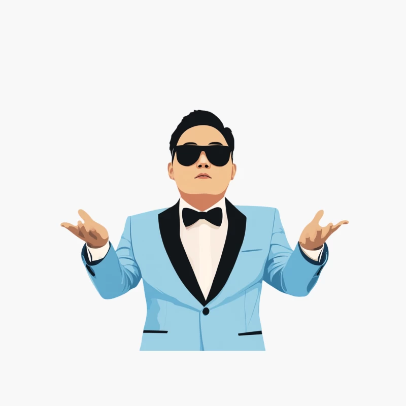 Stylish Cartoon Man in Blue Suit and Sunglasses Cotton Tote Bag