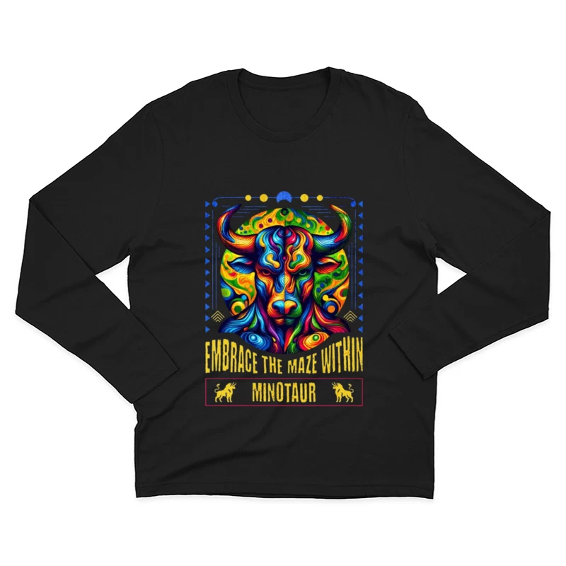 Psychedelic Minotaur: Embrace the Maze Within Male Long Sleeve T-Shirt