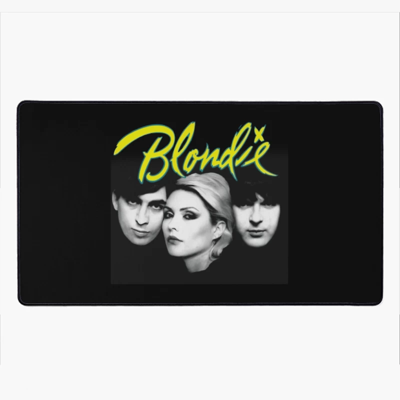 Iconic Black and White Portrait of New Wave Band Blondie Desk Mat