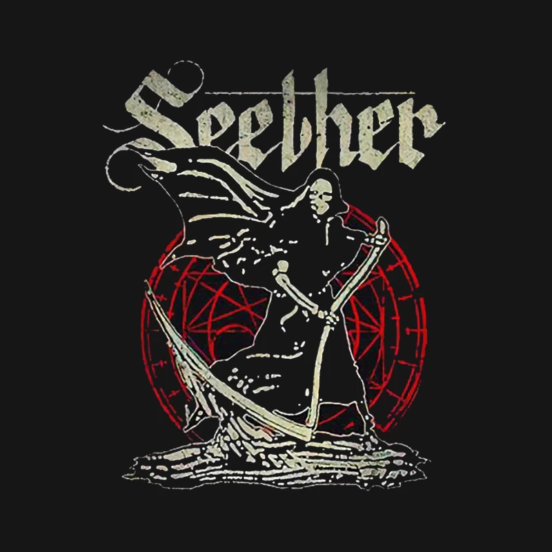 Gothic Skeleton Band Art - Seether Rock Metal Design Female T-Shirt