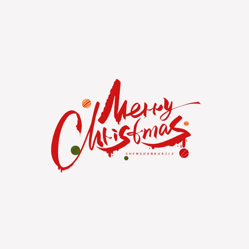 Fröhliche Weihnachten Design mit Kugeln Herren T-Shirt
