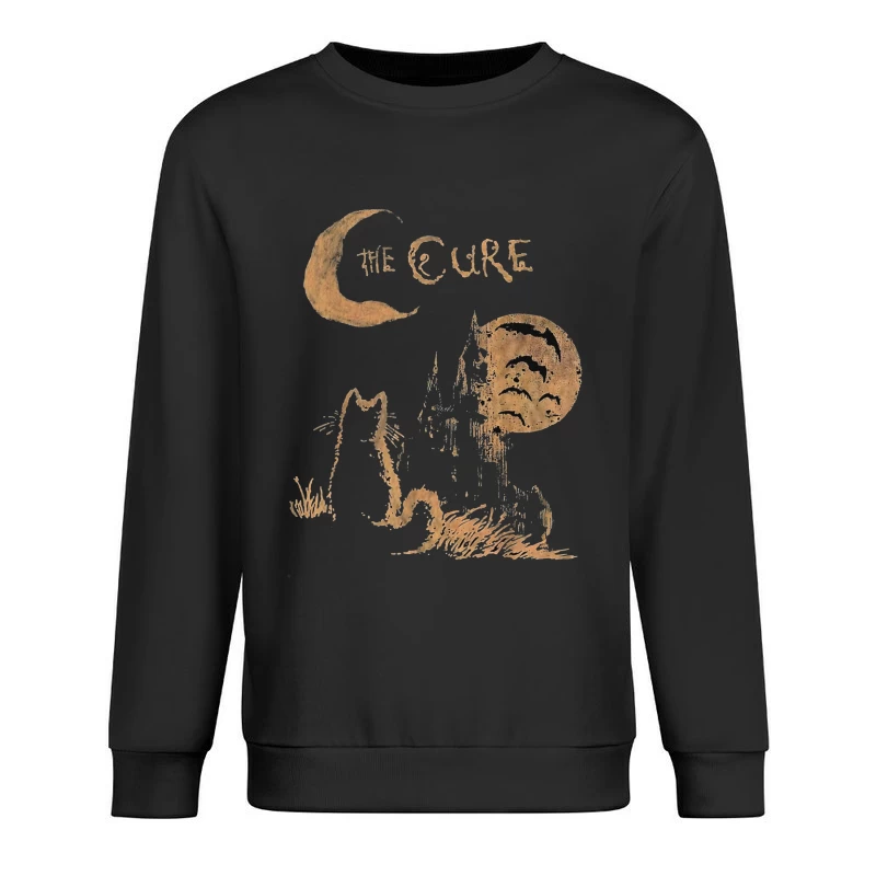 The Cure Gothic Band Logo with Moonlit Ghost Male Pullover Sweatshirt