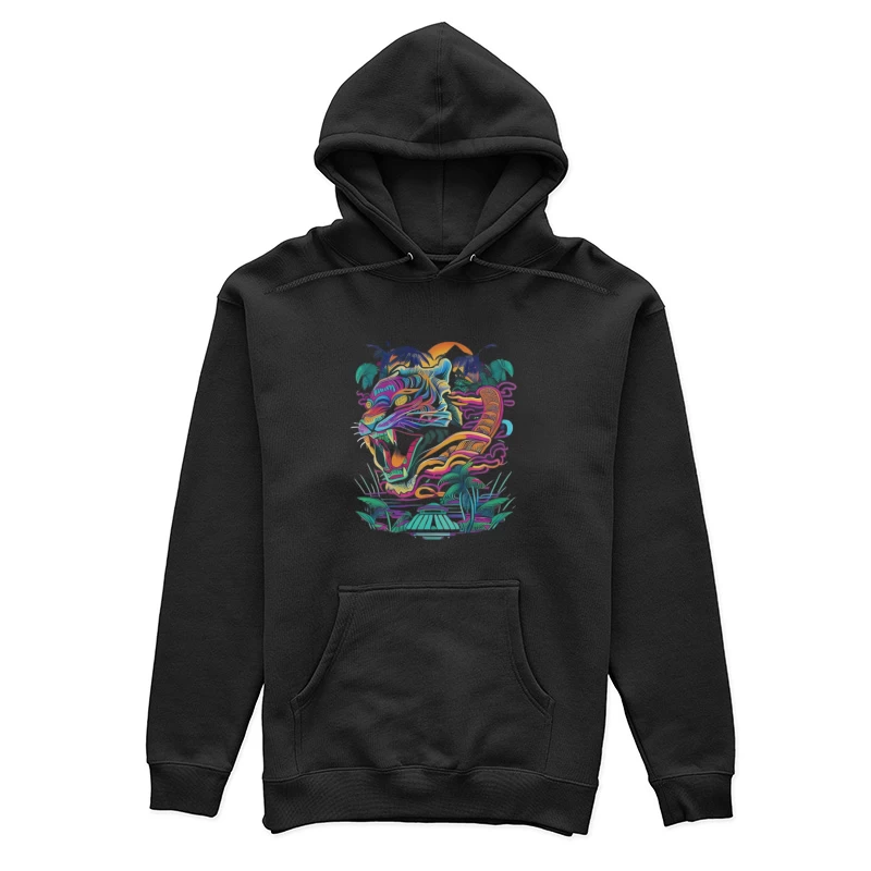 Tropischer Tigerkunst Damen Pullover Hoodie
