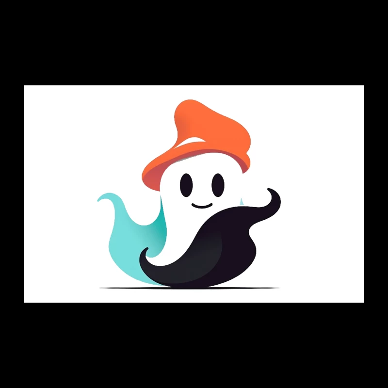 Cute Ghost Mascot with Orange Hat Travel Mug