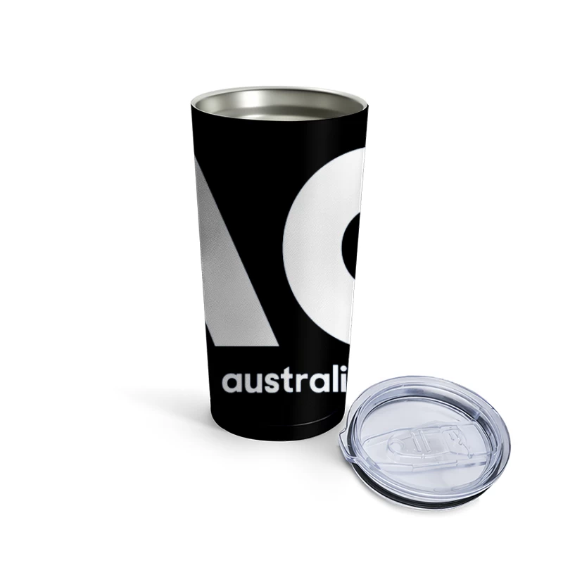 Australian Open Tennis Tournament White Minimalist Logo Travel Mug