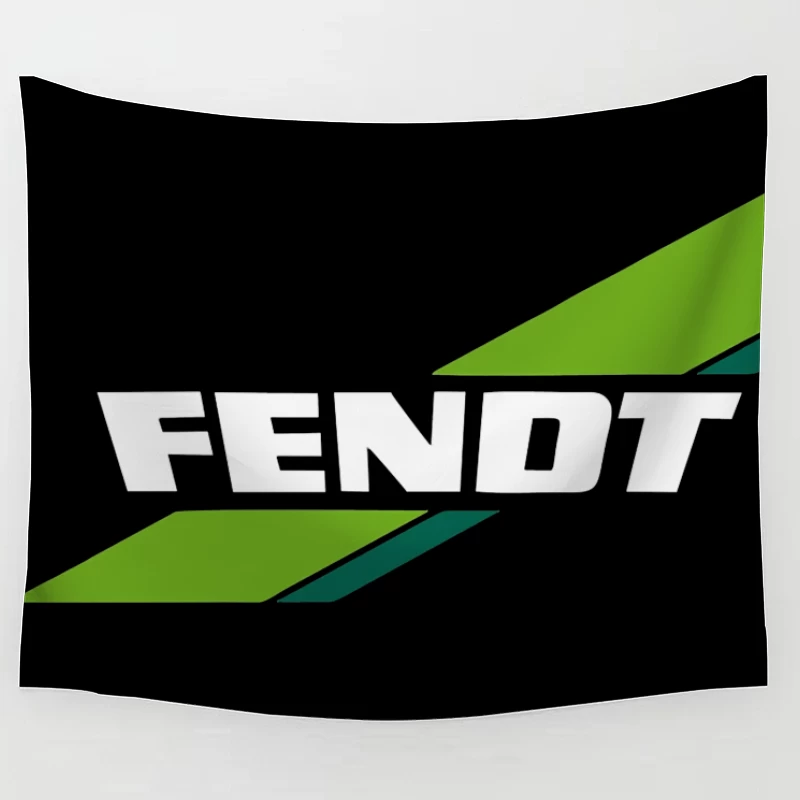 Fendt Agricultural Machinery Logo with Green Diagonal Stripes Tapestry