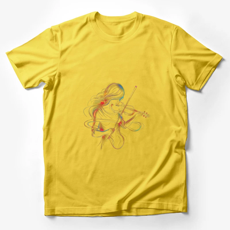 Colorful Violinist Illustration Male T-Shirt