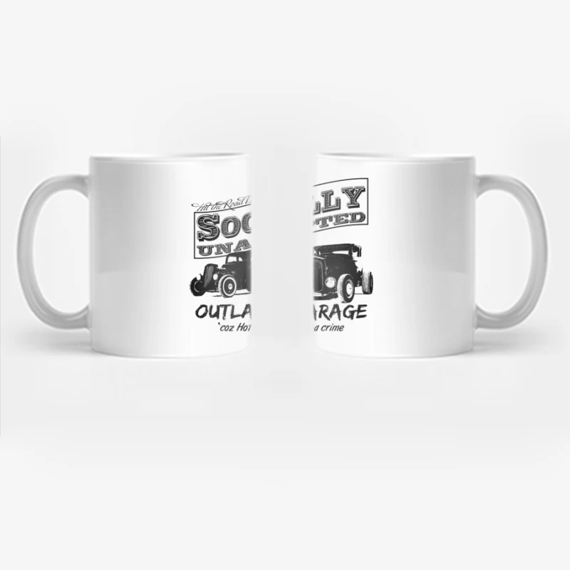 Socially Unaccepted Hot Rod Garage Vintage Design Coffee Mug