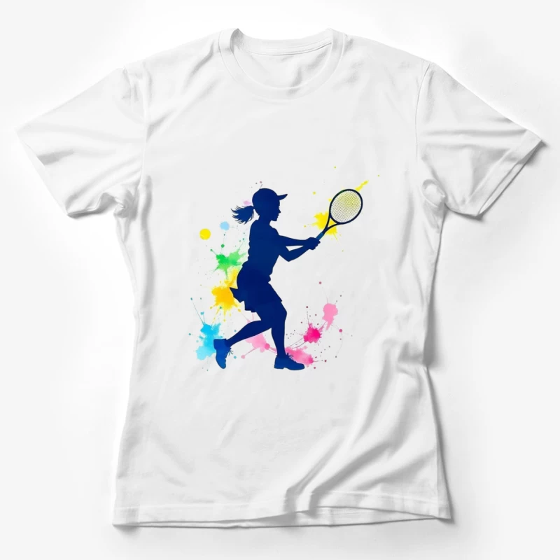 Silhouette of a Female Tennis Player Female T-Shirt