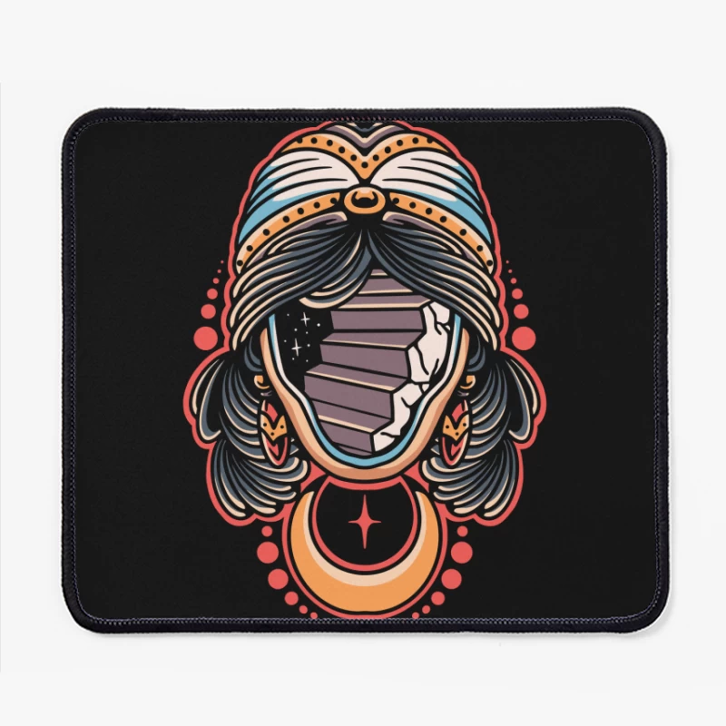 Surreal Mystic Illustration Mouse Pad