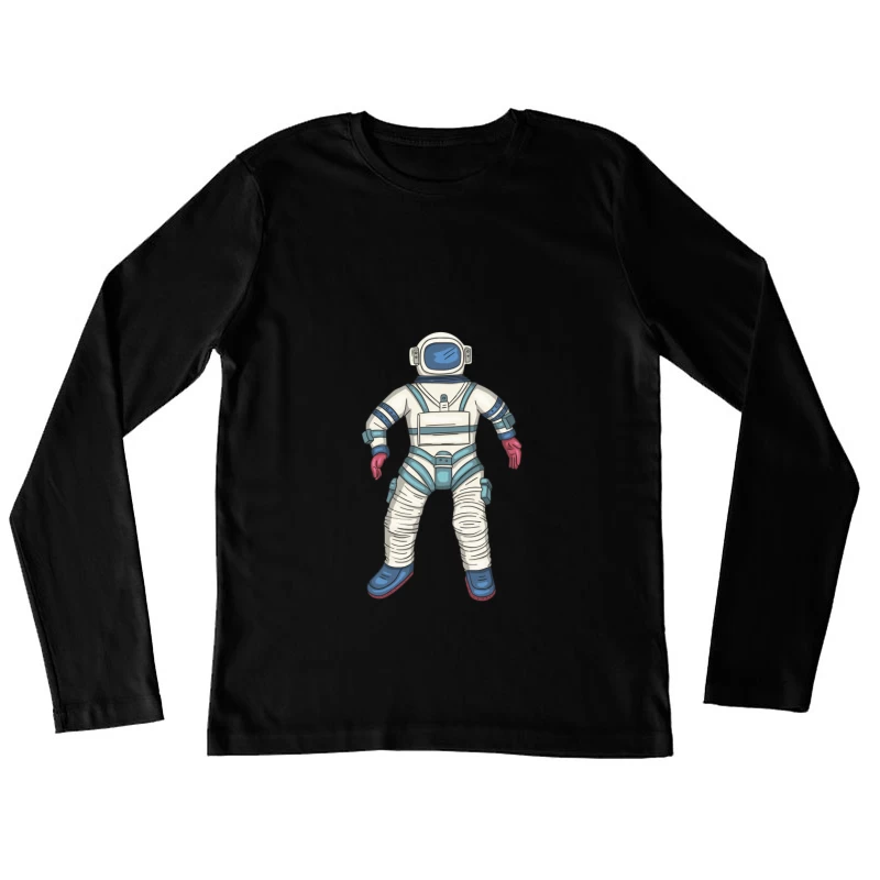 Astronautenanzug Illustration Damen Langarm T-Shirt