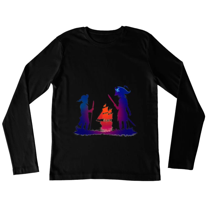 Pirate Ship Silhouette Female Long Sleeve T-Shirt