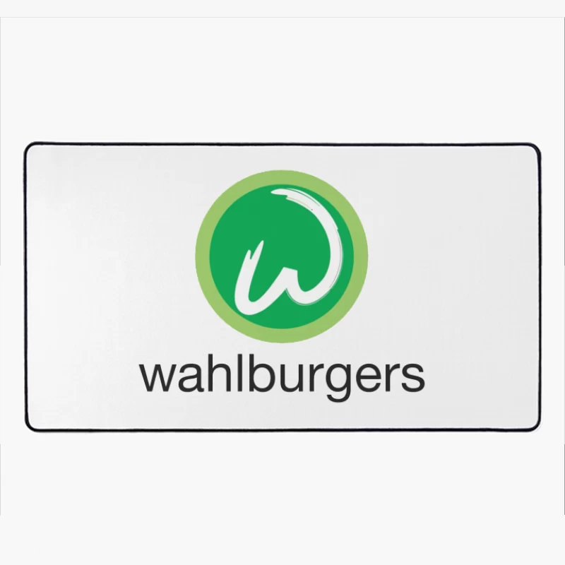 Wahlburgers Restaurant Chain Green Circle Logo Design Desk Mat