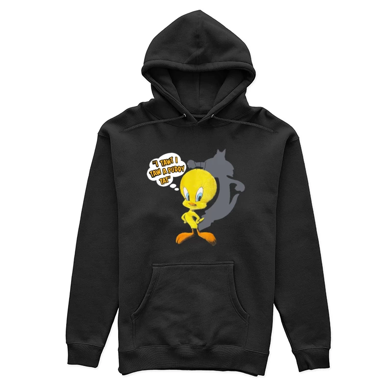 Oiseau jaune avec ombre et citation Femme Sweat à capuche