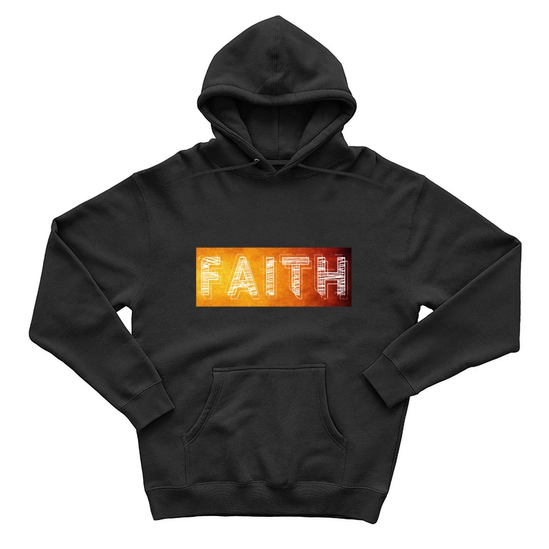 Inspirational Typography of Faith Male Pullover Hoodie