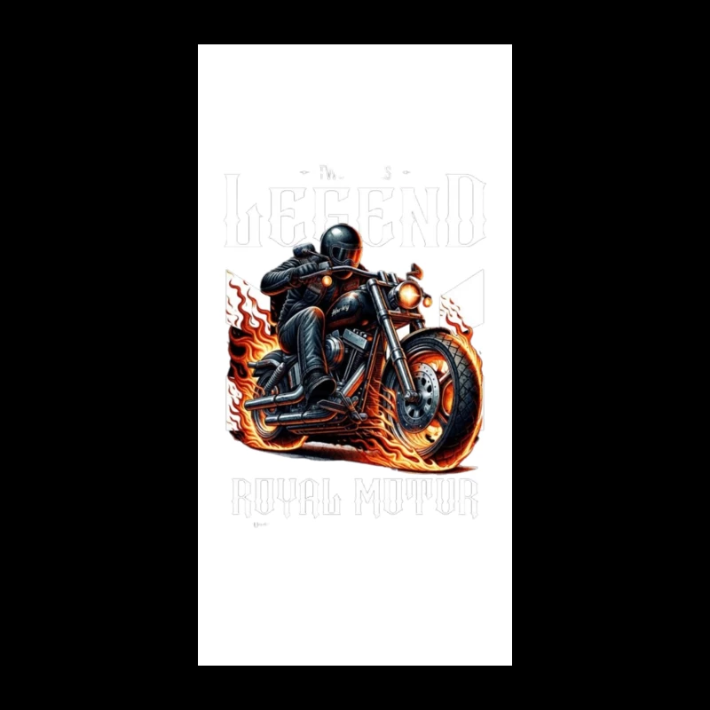 Legendary Flaming Royal Motor Black Motorcycle Illustration iPhone Case