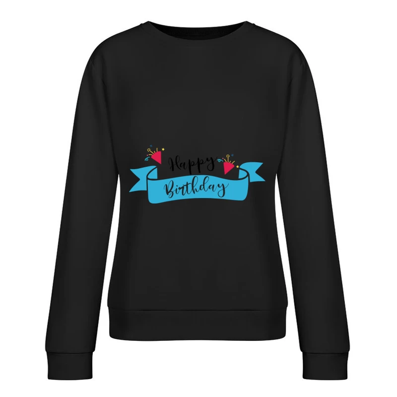 Bannière d'anniversaire colorée Femme Sweat-shirt à enfiler