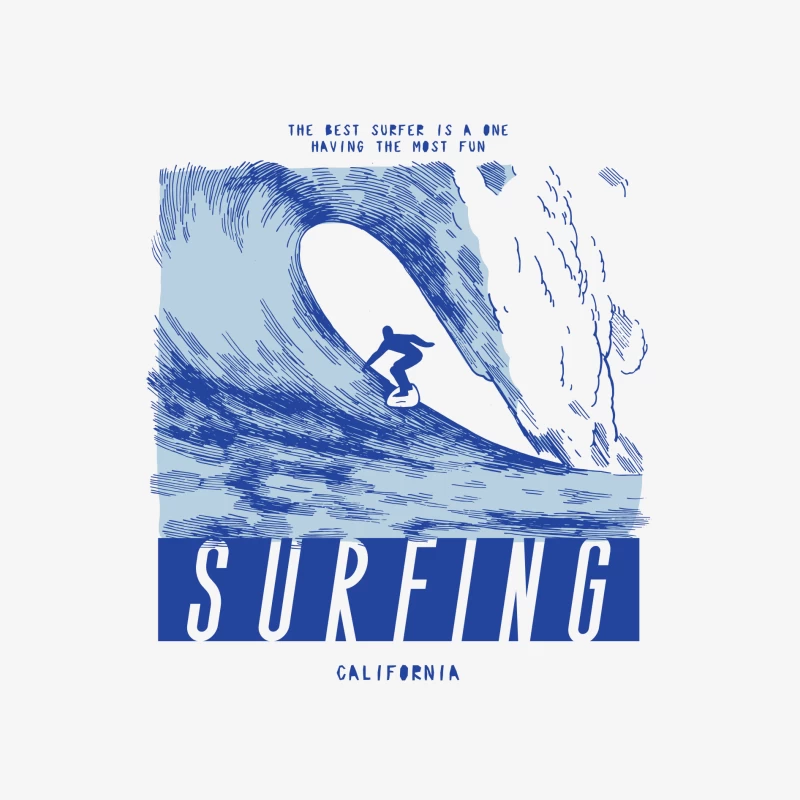 Surfer auf großer Welle in Kalifornien Herren Pullover Sweatshirt
