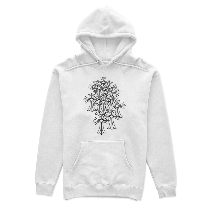 Mehrfache Schwarze Kreuze Damen Pullover Hoodie