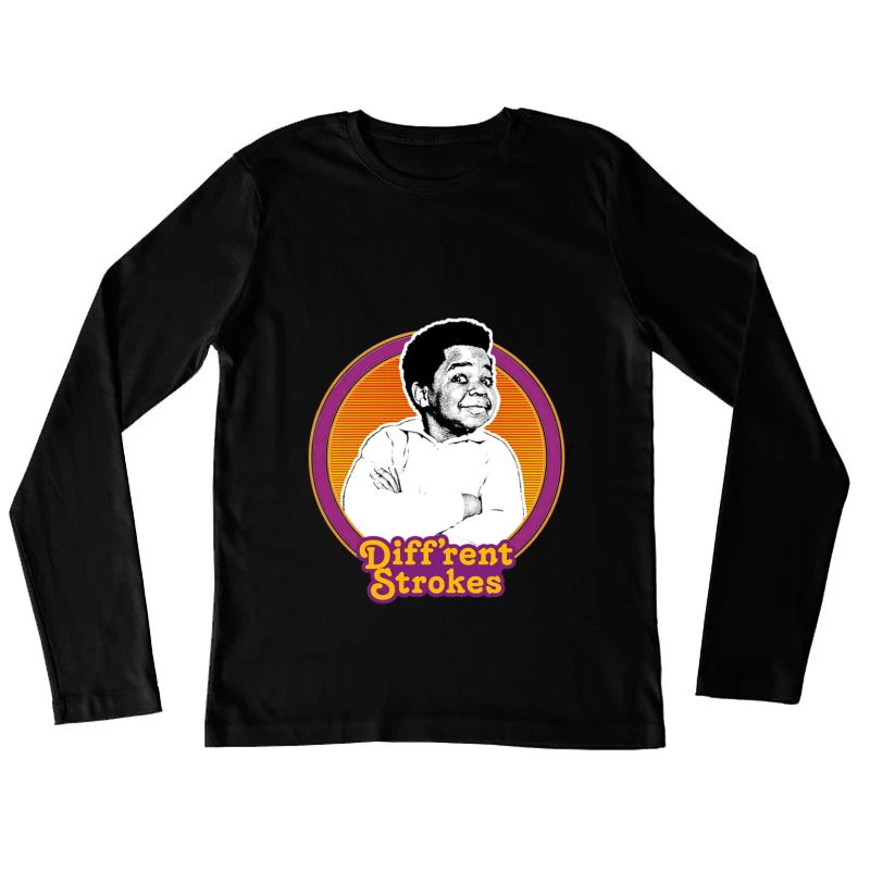 Diff_rent Strokes   Retro 80s Aesthetic Fan Design Female Long Sleeve T-Shirt