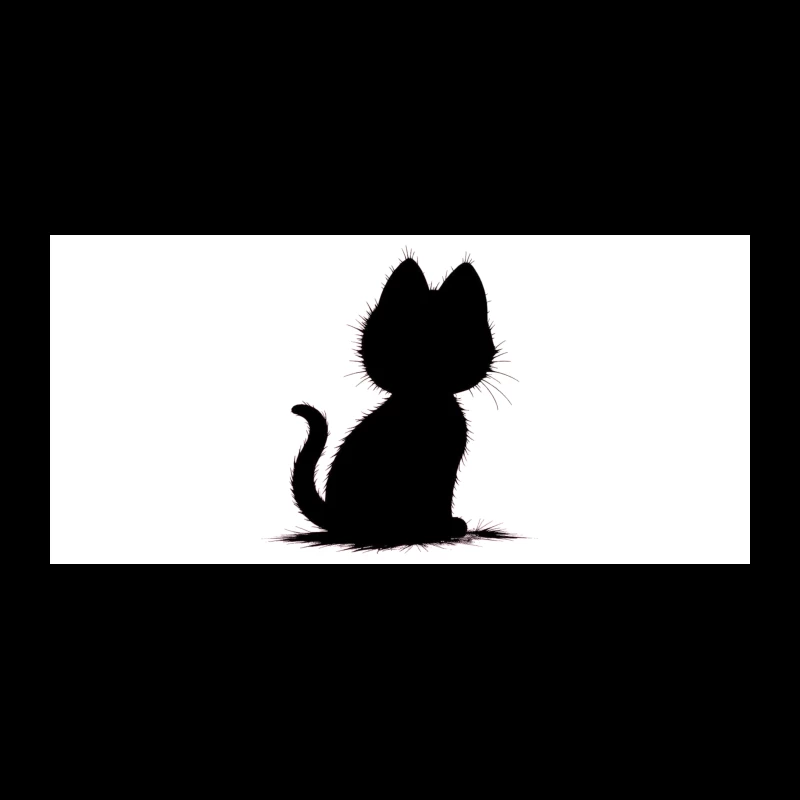 Elegant Black Cat Silhouette Coffee Mug