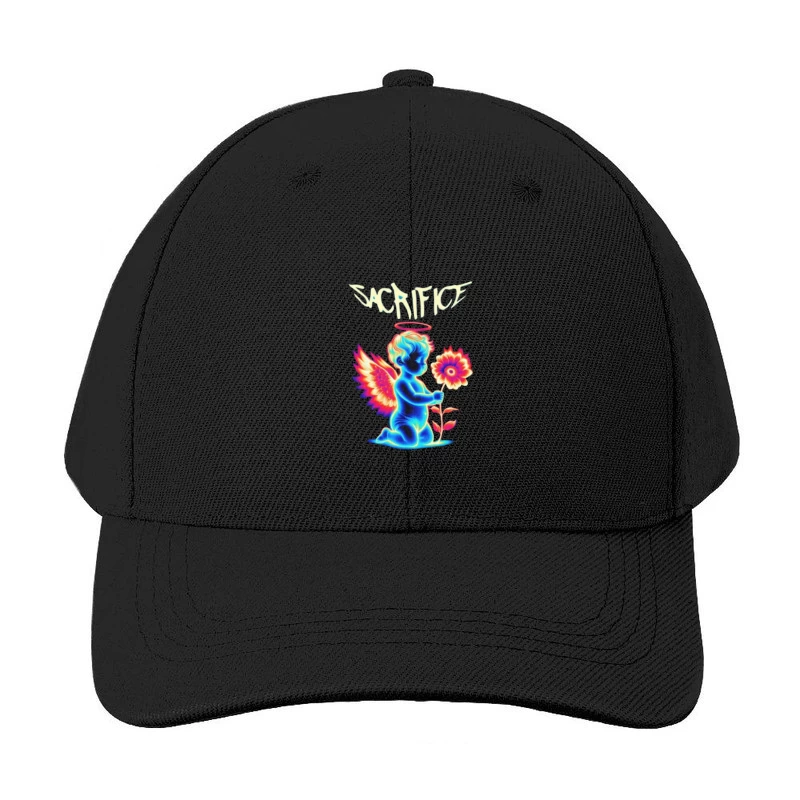 Neon Angel with Rainbow Wings - Sacrifice Art Baseball Cap