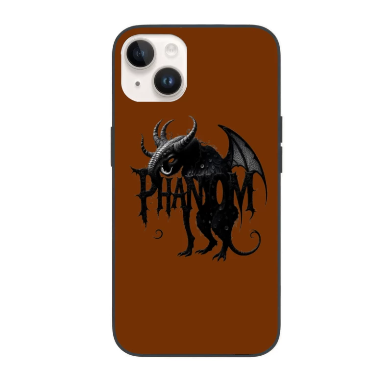 Gothic Phantom Beast with Horns and Wings Dark Art Illustration iPhone Case