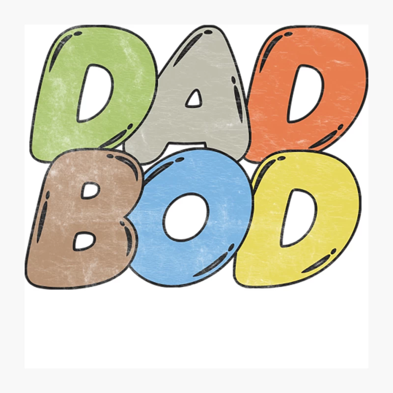 Dad Bod  80s Style Faded Funny Retro Design Pin